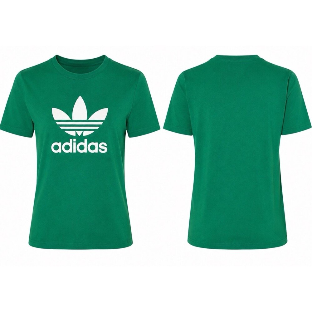 MENS ADIDAS ORIGINALS TREFOIL T-SHIRT Sz S Green Retro Classics Streetwear NWT